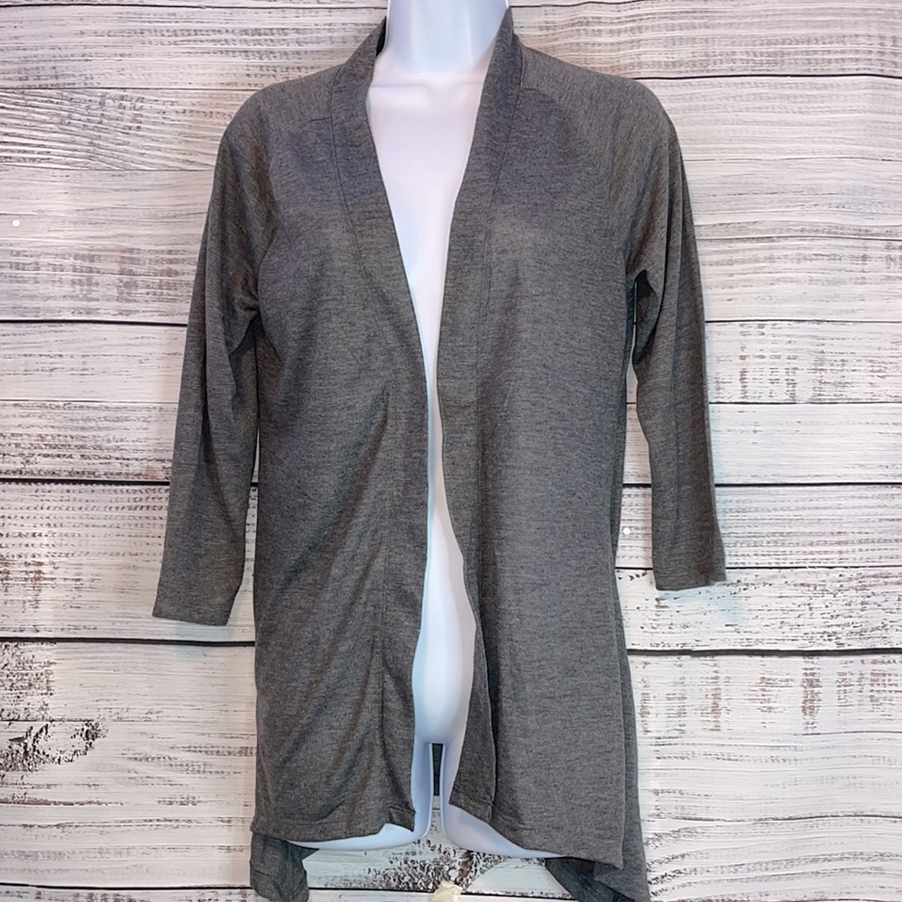 🔥 SALE Gray Classic Open Front Cardigan Size Small